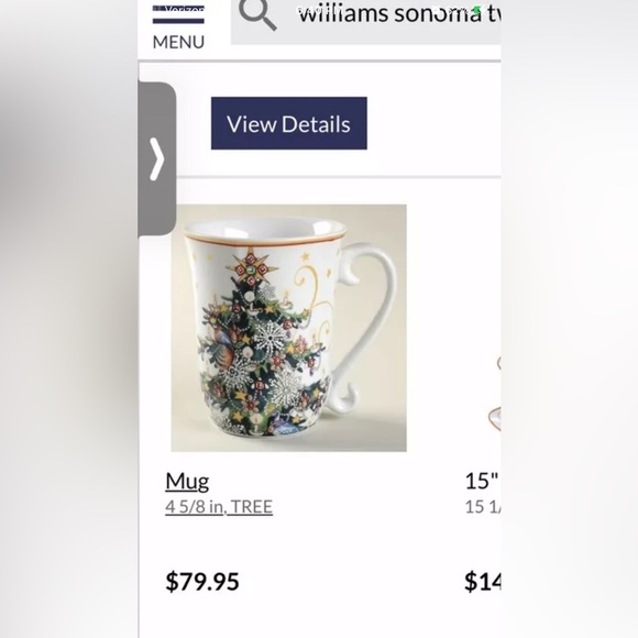 WILLIAMS SONOMA Twas The Night Before Christmas - Christmas Tree Large Mug Cup - Picture 6 of 6